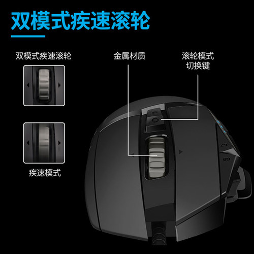 罗技g502 hero主宰者游戏鼠标有线RGB背光电竞专用csgo吃鸡宏 - 图2