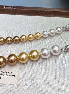 女简约奢华渐变色珍珠手链