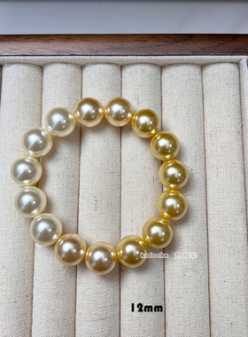 九月半高档奶油白金珍珠手饰