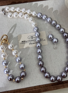 kafookaS925银女渐变色珍珠项链