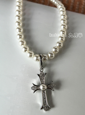 纯银万能扣吊坠十字架施家珠项链