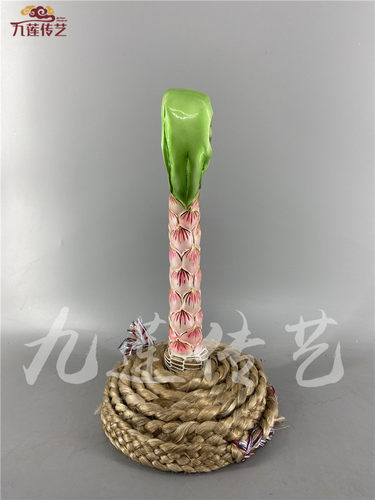 木雕莲花法鞭法绳莲花手炉宗教办事用品樟木手工雕刻九莲木雕 - 图2