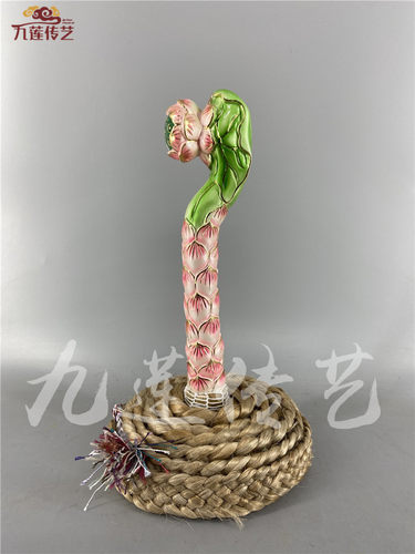 木雕莲花法鞭法绳莲花手炉宗教办事用品樟木手工雕刻九莲木雕 - 图1