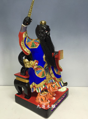 张道陵香樟木古典漆线雕张天师
