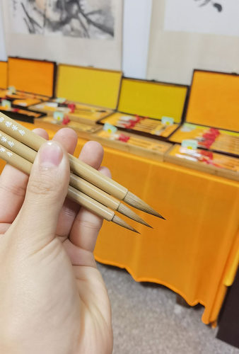毛笔纯狼毫北尾狼豪专业级书法小笔蝇头小楷行书落款精品高档国画 - 图1