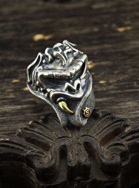 铁头的店925银复古重工戒指