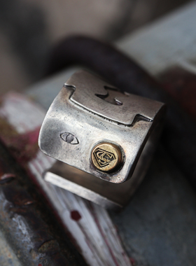 铁头的店高山隆刀片纯银戒指