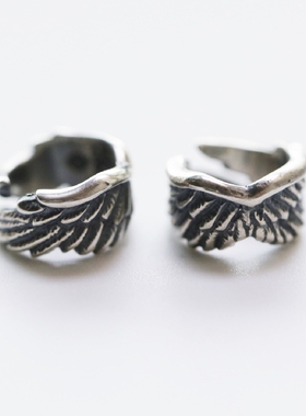 翅膀吊坠铁头的店纯银项链隔珠