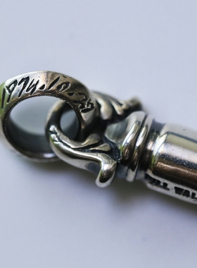 子弹头吊坠铁头的店纯银情侣项链