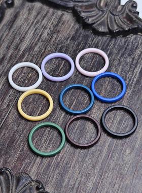 陶瓷戒指磨砂彩色男女时尚潮流