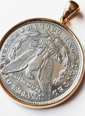 摩根银币吊坠银币流浪者骷髅金牙