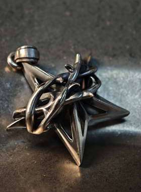 铁头的店925银朋克项链吊坠