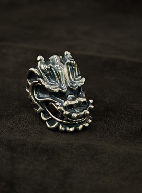 铁头的店925银复古朋克戒指