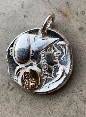 古罗马战神吊坠雅典娜纯银情侣