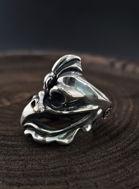 铁头的店925银复古朋克指环戒指