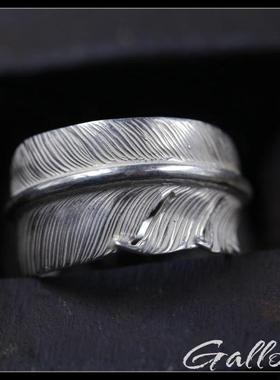 民族风纯银羽毛戒指印第安情侣