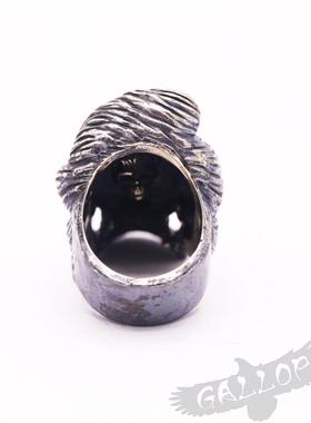 骷髅铁头的店男纯银机车戒指