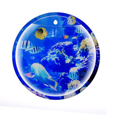 壁挂式挂墙鱼缸墙壁水族箱花瓶圆形球形亚克力有机玻璃墙上养斗鱼 - 图1