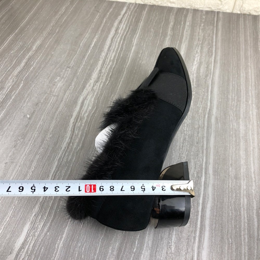 秋冬新款特价处理真皮女鞋粗跟方头法式单鞋加绒保暖深口毛毛鞋,淘宝优惠券,粉丝福利购,淘宝优惠卷