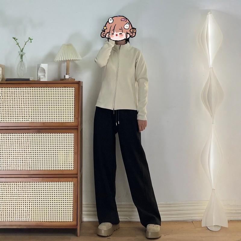 秋冬款松紧高腰修身显瘦休闲直筒弯刀裤女百搭宽松阔腿厚款长裤子,淘宝优惠券,粉丝福利购,淘宝优惠卷