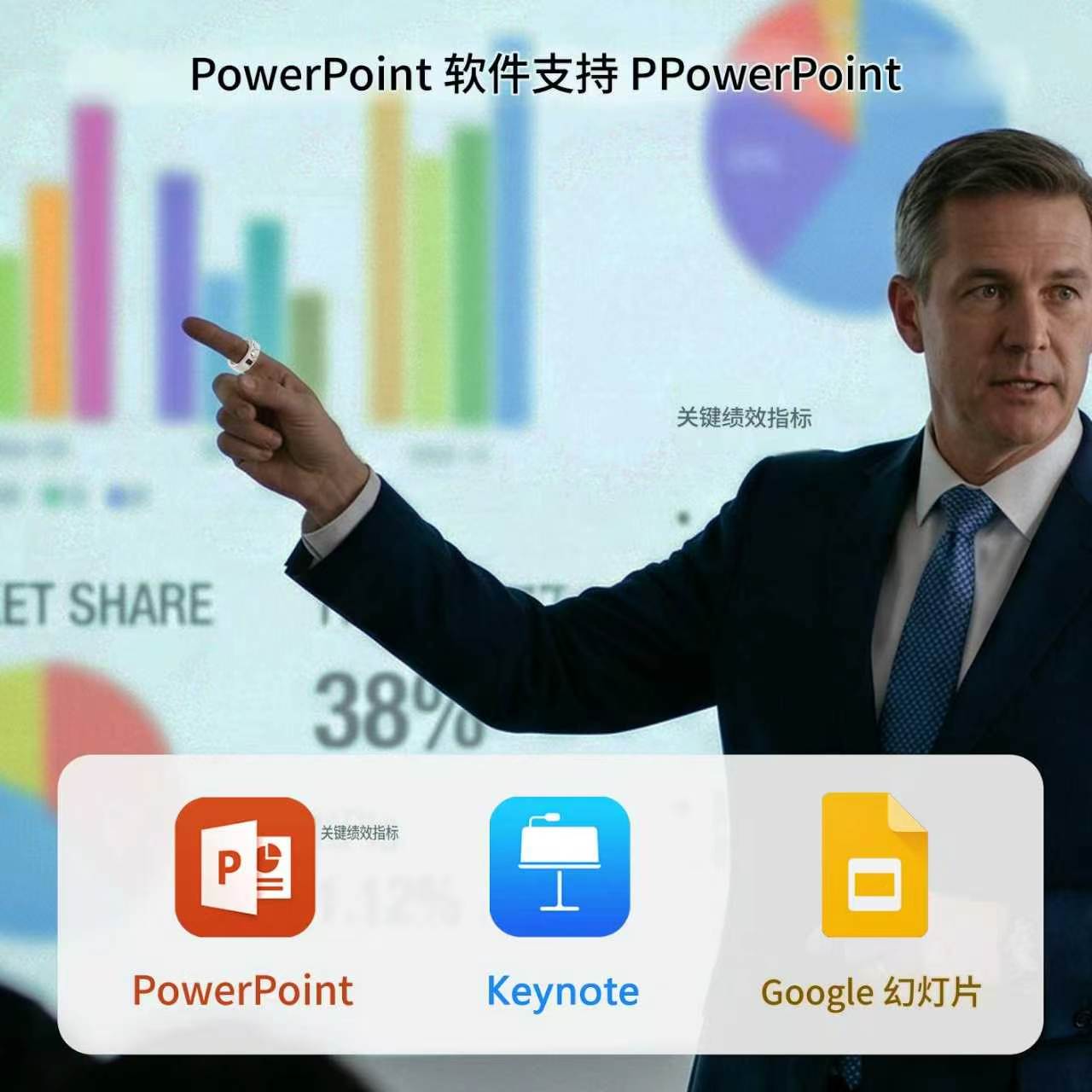 Smart mouse ring, ppt web page video page turning
