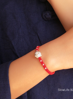 足银足银招财进宝本命年红绳