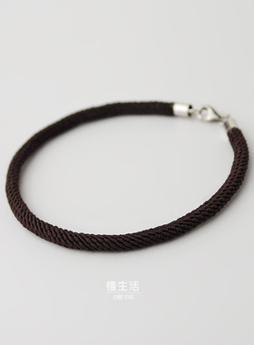 慢生活925纯银手链女男镂空原创