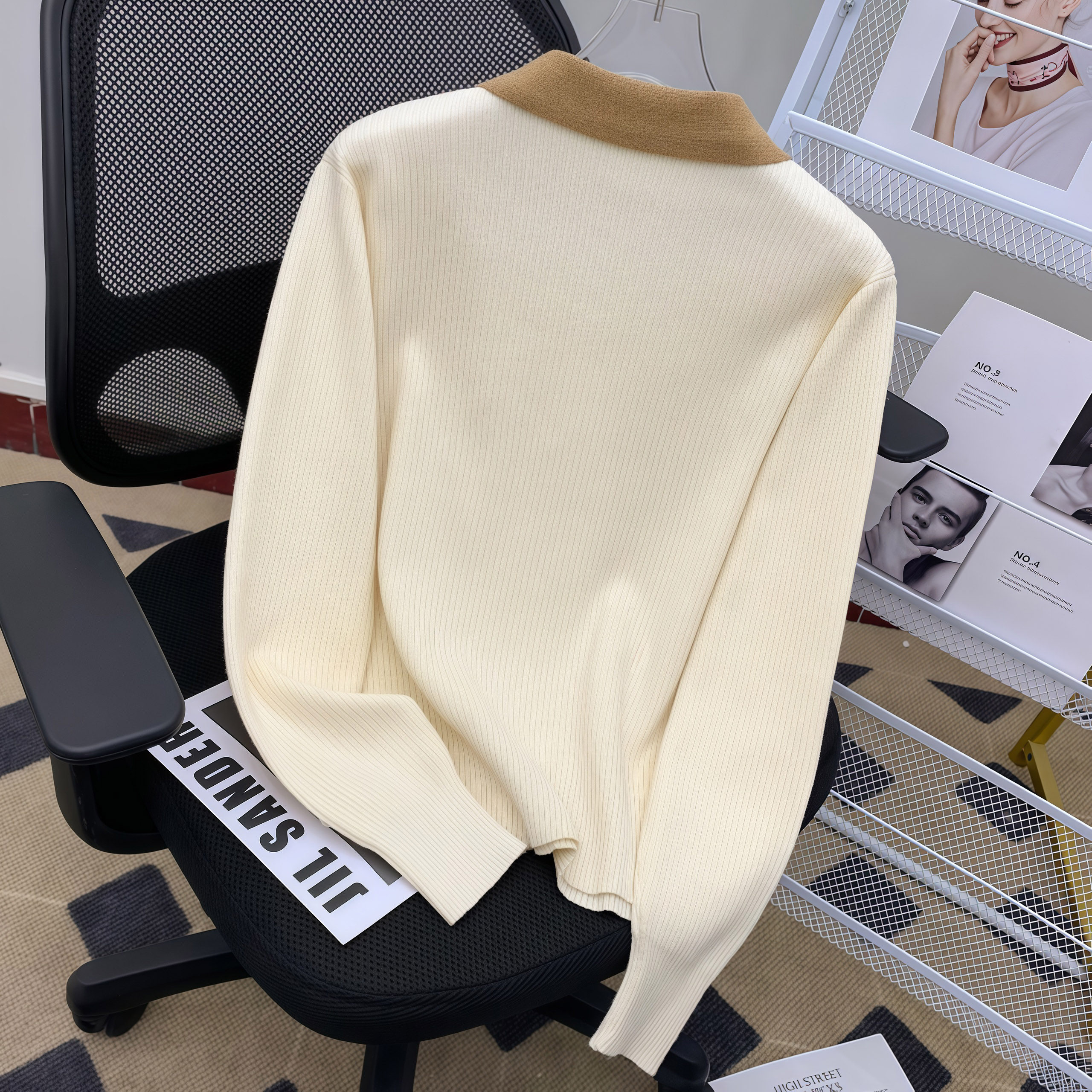 设计感娃娃领打底衫女秋冬气质内搭毛衣小香风撞色减龄百搭针织衫,淘宝优惠券,粉丝福利购,淘宝优惠卷