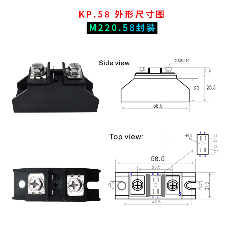 KP100A单向可控硅模块5A10A20A30A50A晶闸管替代螺旋式1000V电热 - 图0