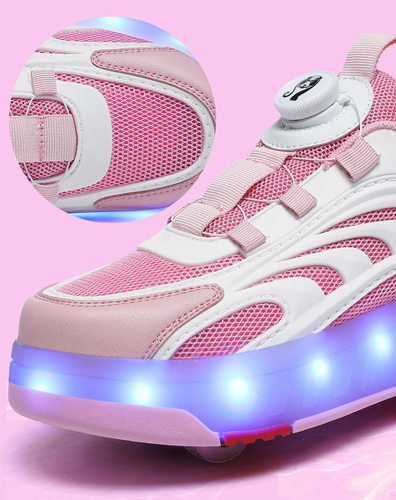 Children's sneakers with wheels shoes breathable roller - 图2