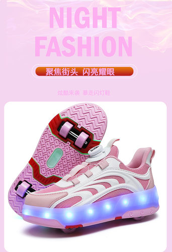 Children's sneakers with wheels shoes breathable roller - 图1