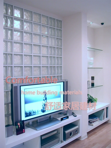 Индонезия импортированная европейская стандартная стандартная 240x240x80 Облачный -ффо -рисунок Прозрачный белый стеклянный кирпичный крыльцо перегородка гостиная Фоновая стена