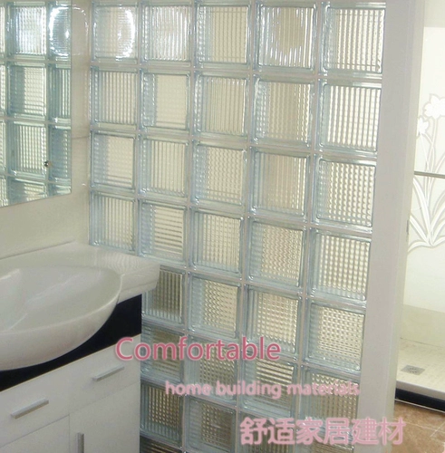 190x190x95 Параллельный рисунок непрозрачный белый стеклянный кирпичный перегород