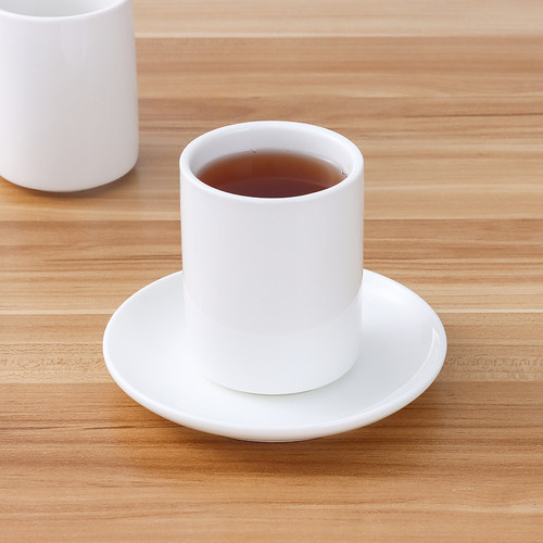 促销酒店客房宾馆镁质白瓷加厚陶瓷茶水杯漱口杯茶杯佳美直身杯 - 图1