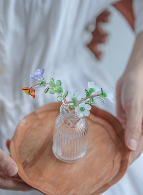 日式风手工玻璃耐高温搅拌棒花束