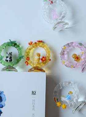 七隐玻璃摆件可爱玻璃摆件