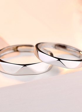 银饰品开口生日礼物情侣戒指