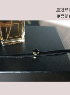 YM韩饰短款项链简约皇冠锆石