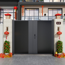 Aluminum Alloy Villa Patio Door Yard Fence Garden Door Stainless Steel Iron Art single double open primary-secondary outdoor gate