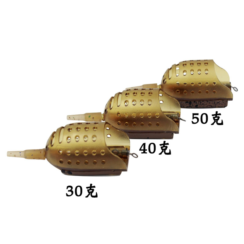 酷诺欧式飞德库钓笼船型饵笼铅坠饵拖中通铅配重打窝器附饵野钓 - 图2