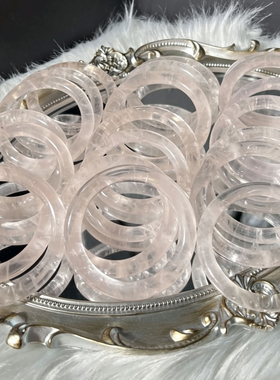 最后一批大漏要的拼手速 天然粉晶手镯圆条宽版冰种粉水晶女夏装