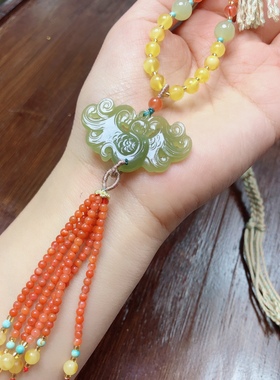 Q141天然和田玉凤飞凰吊坠男女款挂件原创玉坠玉佩精雕40/23mm