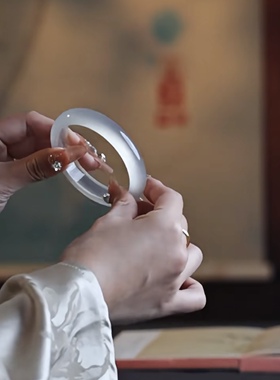 SS0334 金丝玉手镯（石英岩质玉）宽款正装冰种水沫玉宝石光