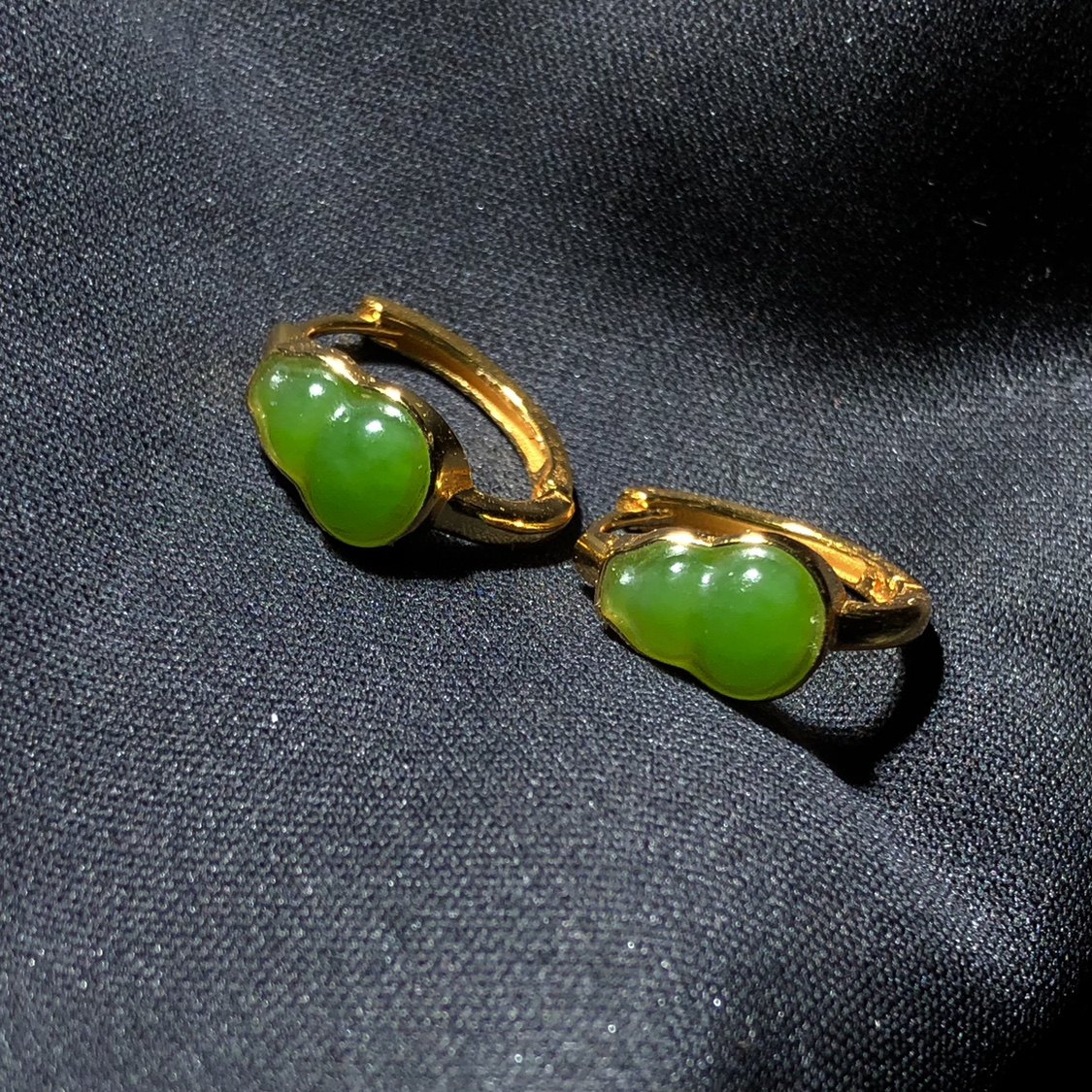 1A612 天然和田玉碧玉葫芦耳扣环夹坠s925银苹果绿7/10mm俄料首饰,淘宝优惠券,粉丝福利购,淘宝优惠卷