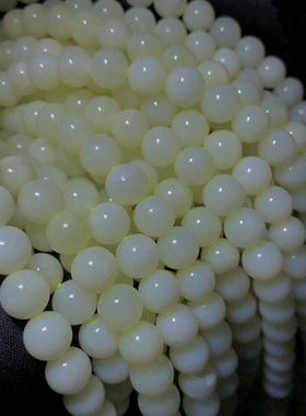 HH0527 天然和田玉黄口佛珠串8mm新疆若羌鸡油黄毛衣链南红三通