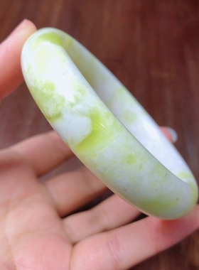 菜花玉宽版轮胎镯正装手镯