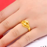 Модное золотое долговечное кольцо, в цветочек