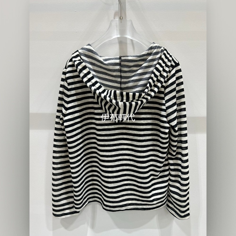 LOOKK/MIMME韩国东大门正品代购26春款 连帽拉链套头条纹卫衣女,淘宝优惠券,粉丝福利购,淘宝优惠卷