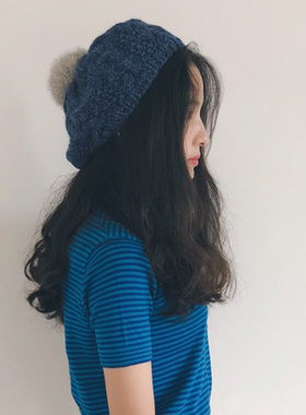 毛线帽子文艺可爱百搭英伦画家