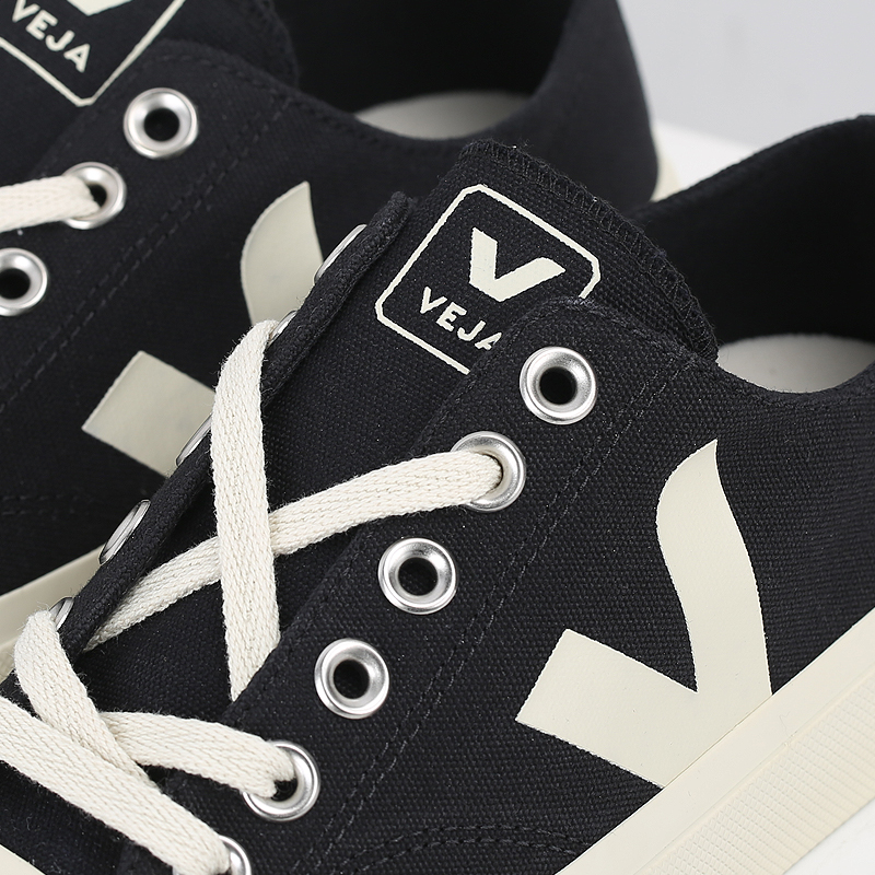 Veja Wata II Low 黑色低帮经典V字母休闲帆布鞋板鞋 PL0101397A - 图1